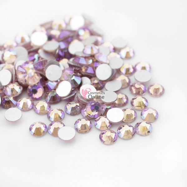 Strasuri din Cristale 100 bucati SC170 Gold cu Reflexii Purple 1,3mm